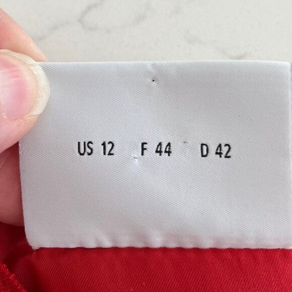 Akris Punto Contemporary Sleeveless Midi Lined Dress w Cut-Outs Deep Red Size 12 - Picture 13 of 13